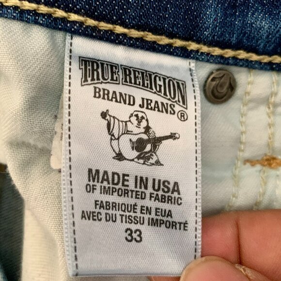 Vintage True Religion Geno Relaxed Slim Jeans Made in USA Men's 33 Flap Pockets - Picture 6 of 7